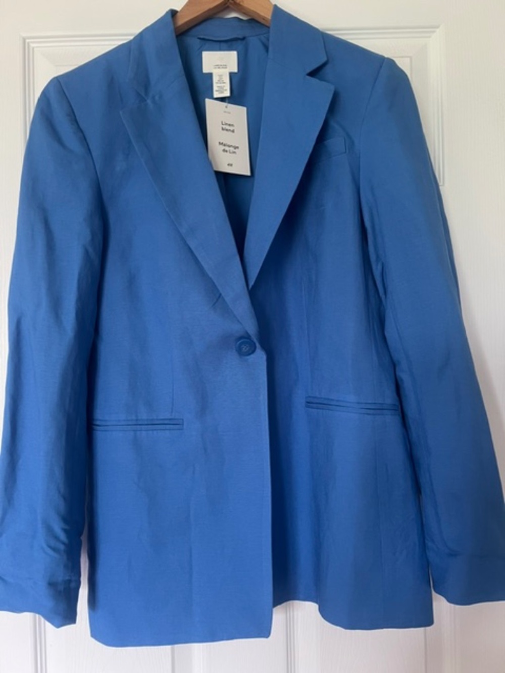 H&M Blue Linen Blend Blazer